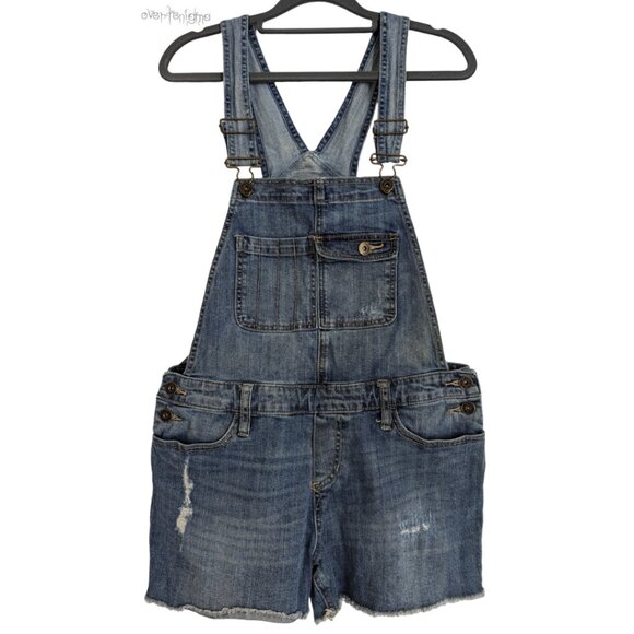 Mossimo Supply Co. Denim - MOSSIMO distressed denim shorts overalls